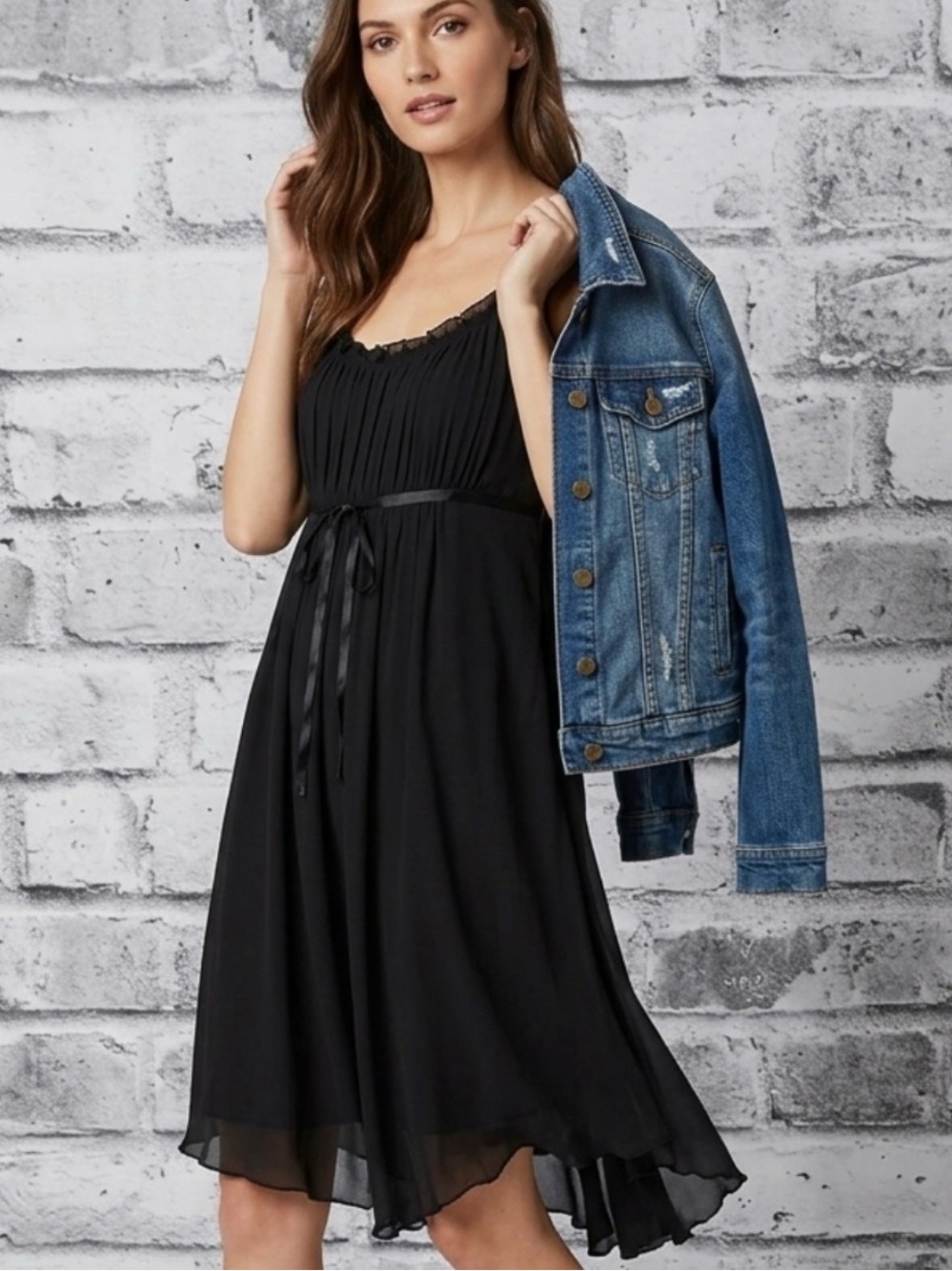 INC Empire Waist Ruffled Sleeveless Dress.  2P